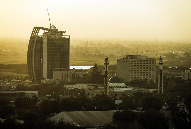 Khartoum sunset skyline mosque