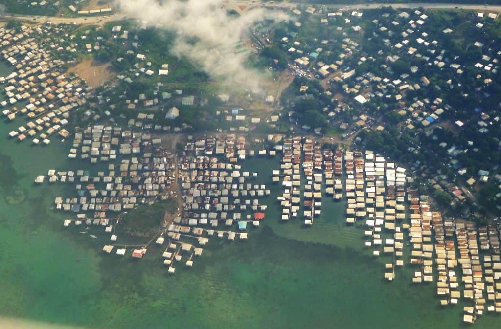 port moresby papua new guinea stilted villages aerial