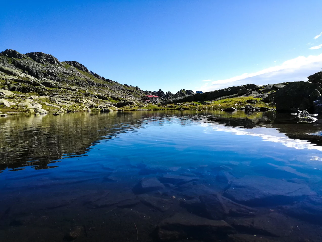 italy alps rifugio segantini lake clear