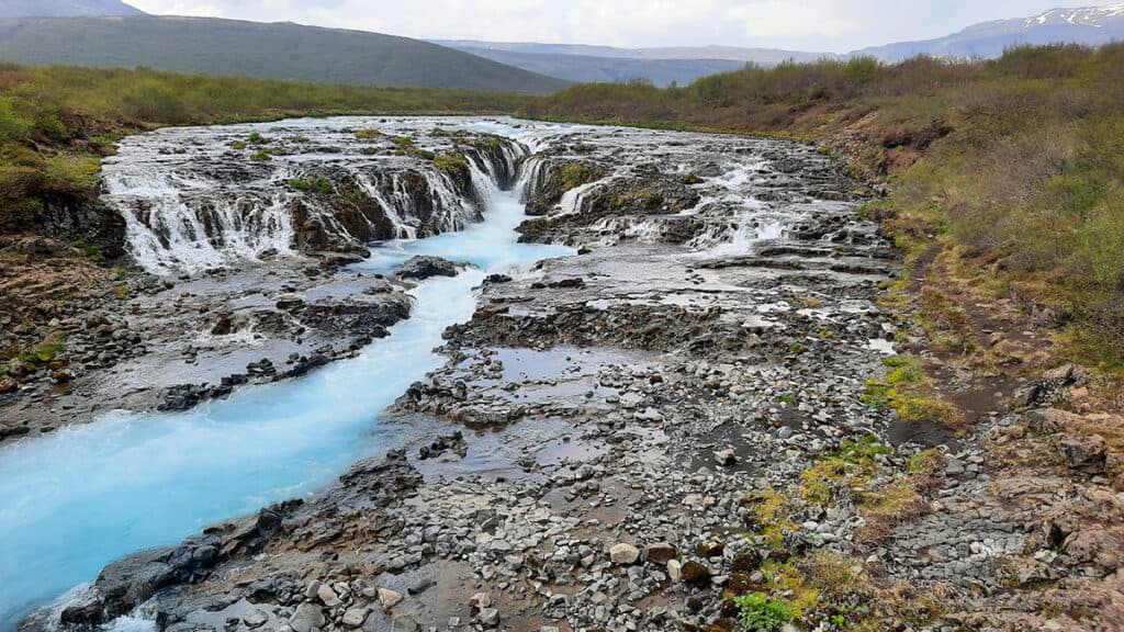 bruarfoss iceland waterfall