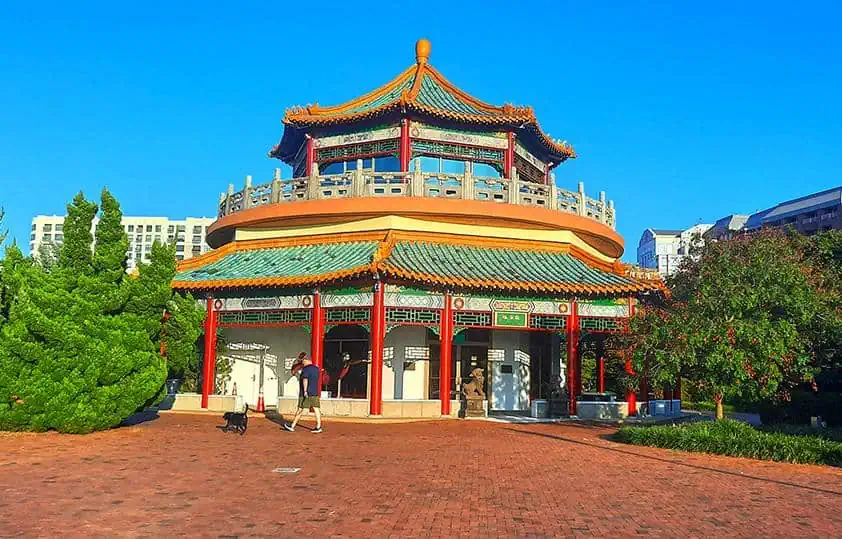 taiwanese garden norfolk virgina us pagoda building