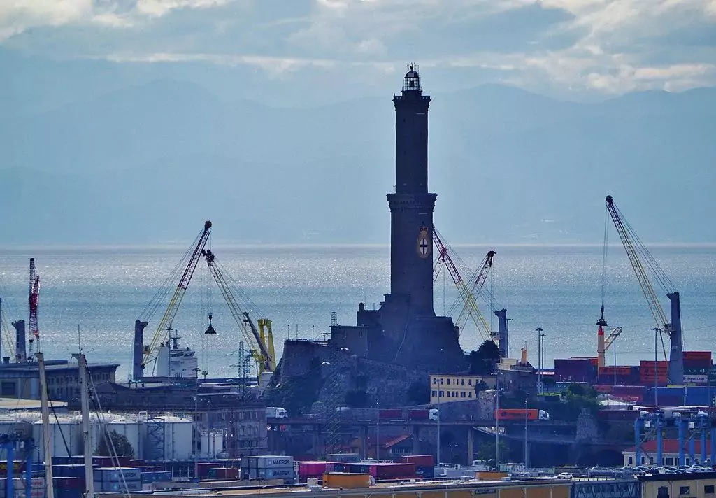 Lighthouse of Genoa Lanterna di Genova Genoa Italy the tallest lighthouse in the world