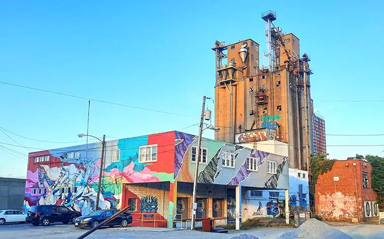 southern states silos richmond virginia us complex tower mural