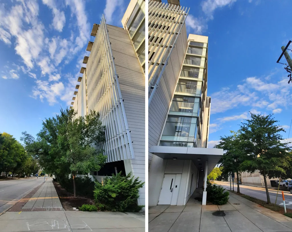 green square parking raleigh north carolina us building facades