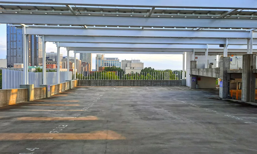 green square parking raleigh north carolina us roof level view