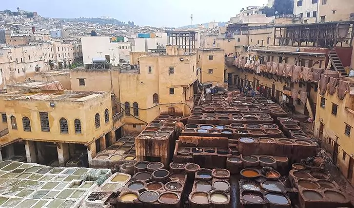 Chouara Tannery Fes Fez Morocco donkey urine