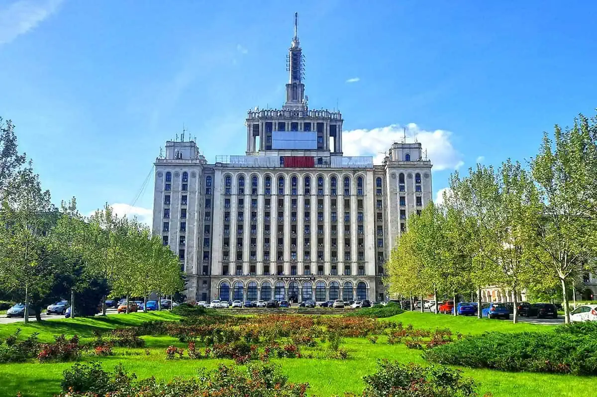 House of the Free Press Bucharest Romania building facade