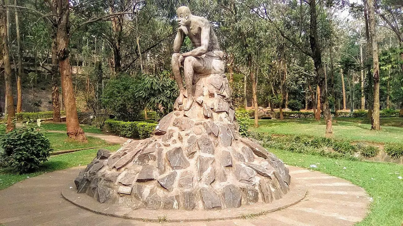 Bois Sainte Anastasie Yaounde Cameroon the thinker the thinking man sculpture
