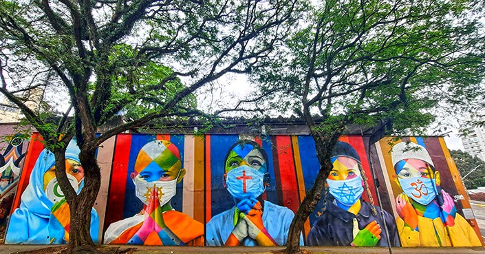 Mural do Kobra Coexistencia Sao Paulo Brazil 2