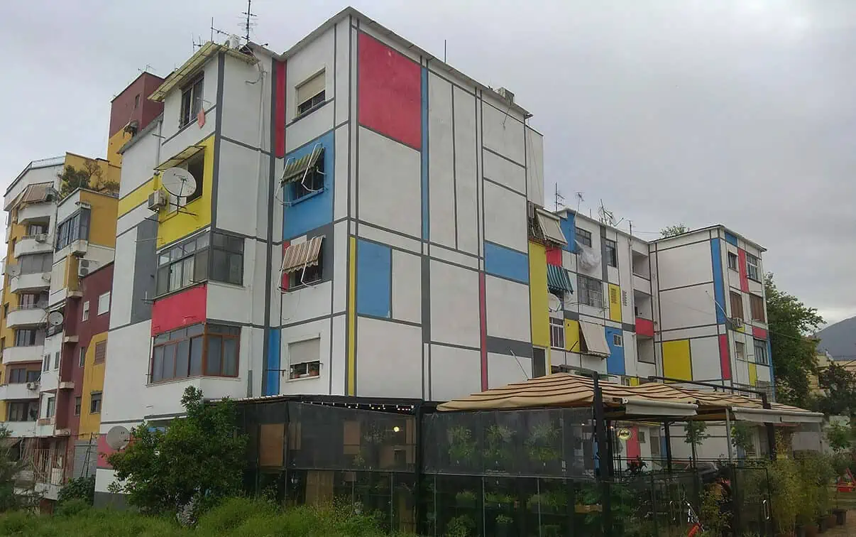 Colorful Painted Building Tirana Albania 9