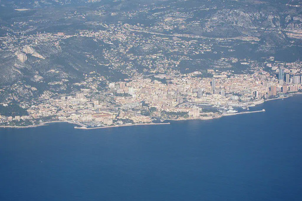 shortest borders in the world Aerial view Monaco